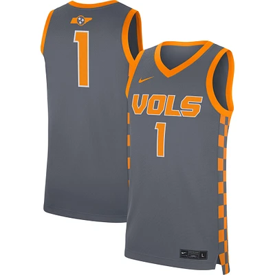 Men's Nike #1 Gray Tennessee Volunteers Replica Jersey