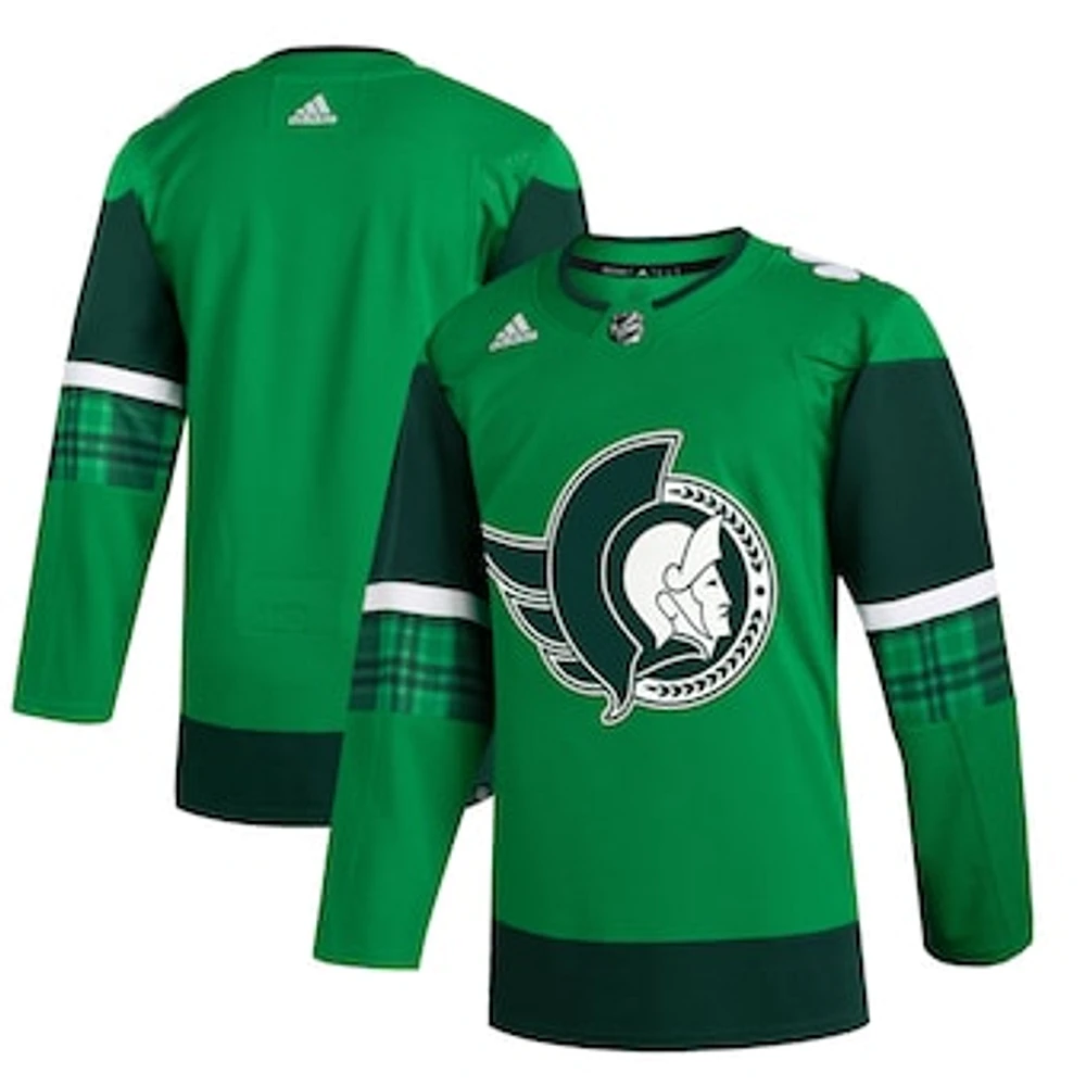 Men's adidas Kelly Green Ottawa Senators St. Patrick's Day - Authentic Blank Jersey