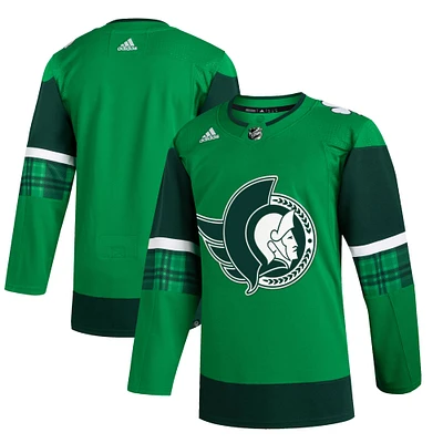 Men's adidas Kelly Green Ottawa Senators St. Patrick's Day - Authentic Blank Jersey