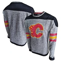 Men's American Needle Gray Calgary Flames Preston Alternate Long Sleeve - T-Shirt