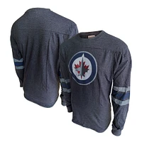 Men's American Needle Heathered Navy Winnipeg Jets Thompson - Long Sleeve T-Shirt