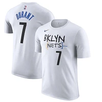 Men's Nike Kevin Durant White Brooklyn Nets 2022/23 City Edition Name & Number T-Shirt