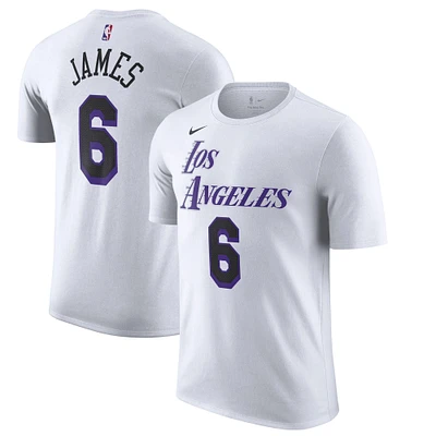 Men's Nike LeBron James White Los Angeles Lakers 2022/23 City Edition Name & Number T-Shirt