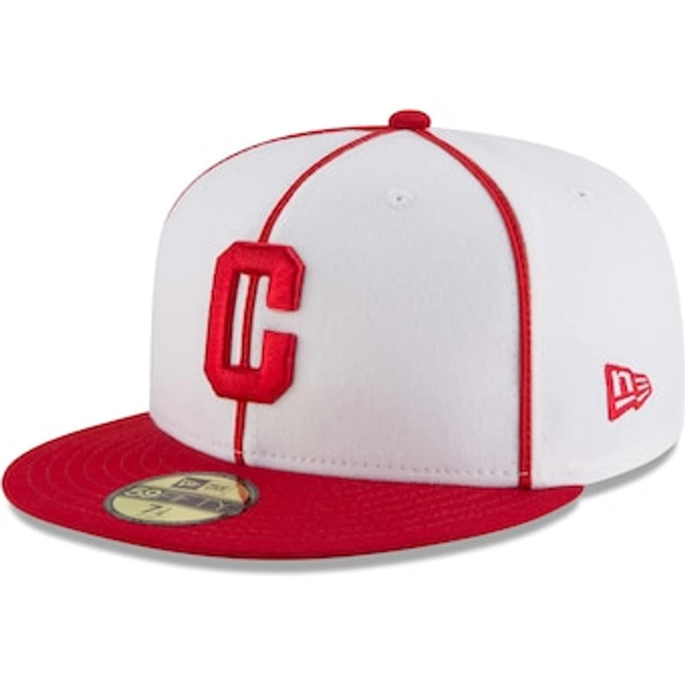 Men's New Era White/Red Pittsburgh Crawfords Cooperstown Collection Turn Back The Clock 59FIFTY Fitted Hat