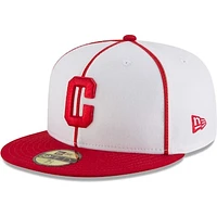 Men's New Era White/Red Pittsburgh Crawfords Cooperstown Collection Turn Back The Clock 59FIFTY Fitted Hat