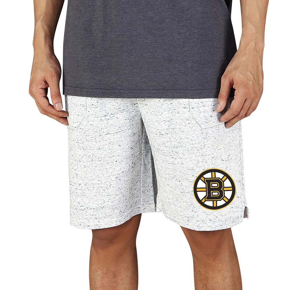 Men's Concepts Sport White/Charcoal Boston Bruins Throttle Knit Jam Shorts
