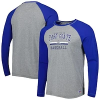 Men's Royal/Heathered Gray Hartford Yard Goats Long Sleeve Baseball T-Shirt