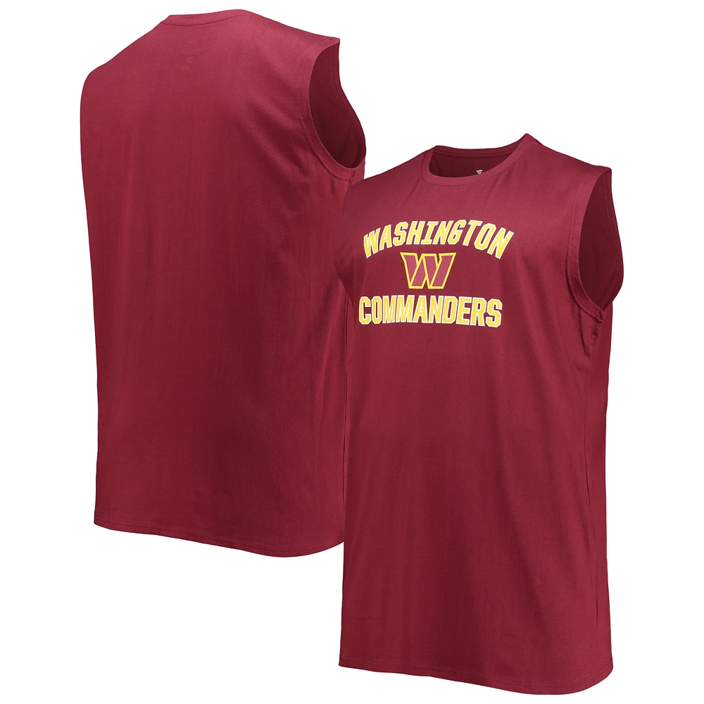 Men's Fanatics Burgundy Washington Commanders Heart 'N' Soul Muscle Tank Top