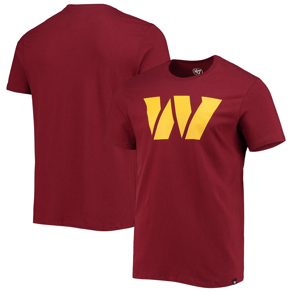 Men's '47 Burgundy Washington Commanders Logo Imprint Super Rival T-Shirt