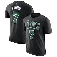 Men's Jordan Brand Jaylen Brown Black Boston Celtics 2022/23 Statement Edition Name & Number T-Shirt