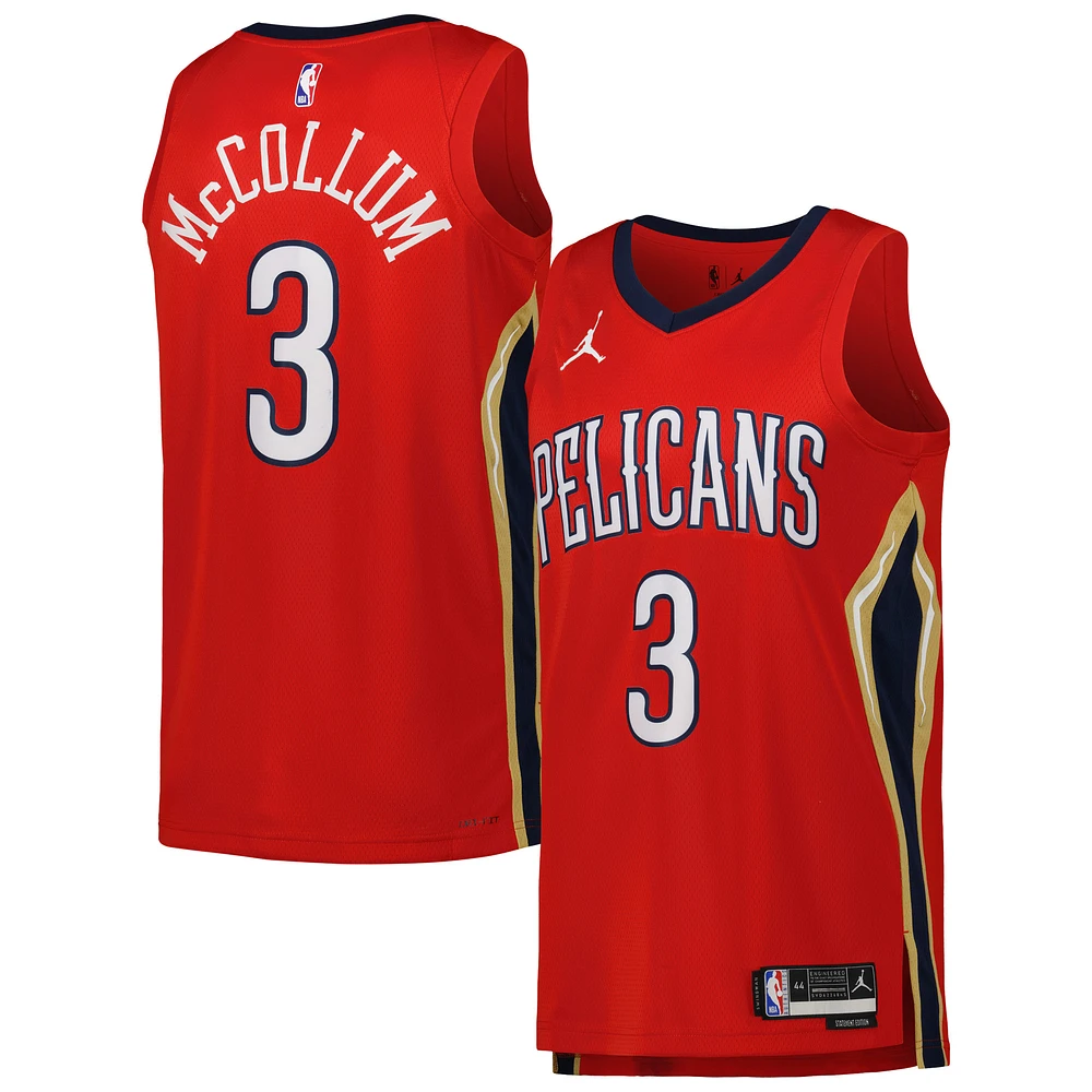 Unisex Jordan Brand CJ McCollum Red New Orleans Pelicans Swingman Jersey