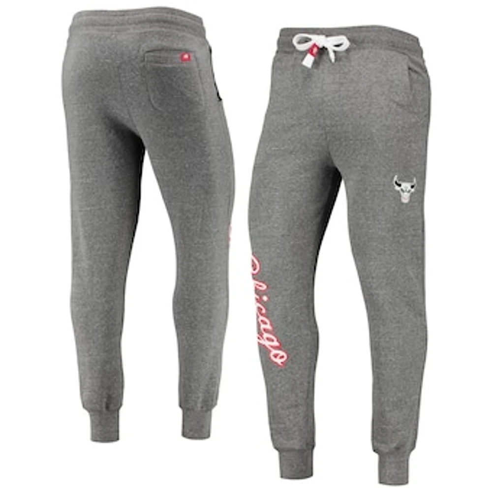 Men's Sportiqe Gray Chicago Bulls Script City Edition Daly Tri-Blend Jogger Pants