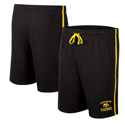 Men's Colosseum Black Iowa Hawkeyes Thunder Slub Shorts