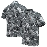 Men's Tommy Bahama Black NASCAR Coconut Point Playa Flora Camp Button-Up Shirt