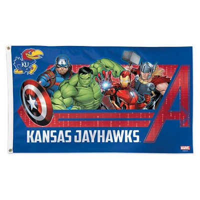 WinCraft Kansas Jayhawks 3' x 5' Single-Sided Deluxe Avengers Flag