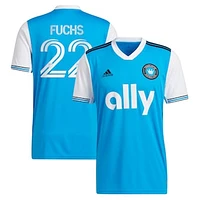 Men's adidas Christian Fuchs Blue Charlotte FC 2022 Primary Replica Player Jersey