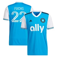 Men's adidas Christian Fuchs Blue Charlotte FC 2022 Primary Replica Player Jersey