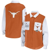 Women's WEAR by Erin Andrews Texas Orange Texas Longhorns Button-Up Shirt Jacket