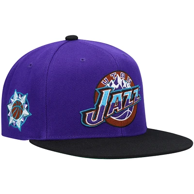 Men's Mitchell & Ness Purple/Black Utah Jazz Hardwood Classics Snapback Hat