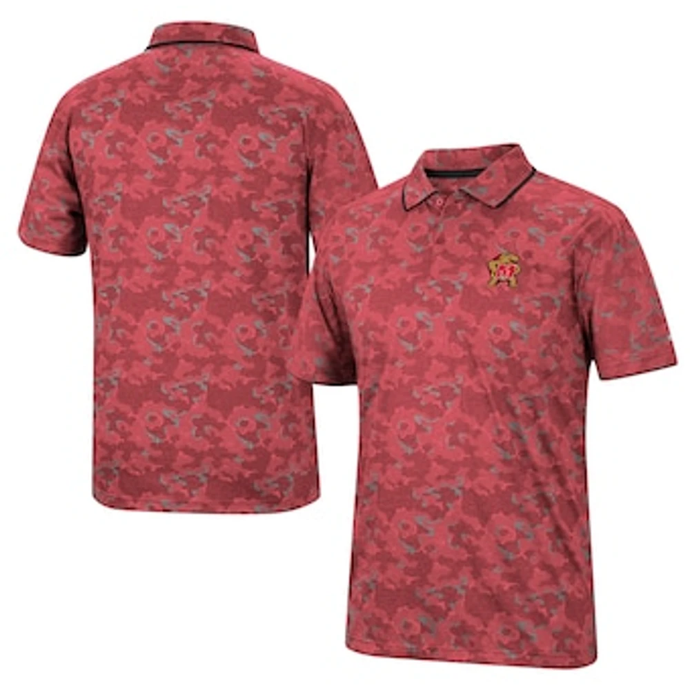 Men's Colosseum Red Maryland Terrapins Speedman Polo