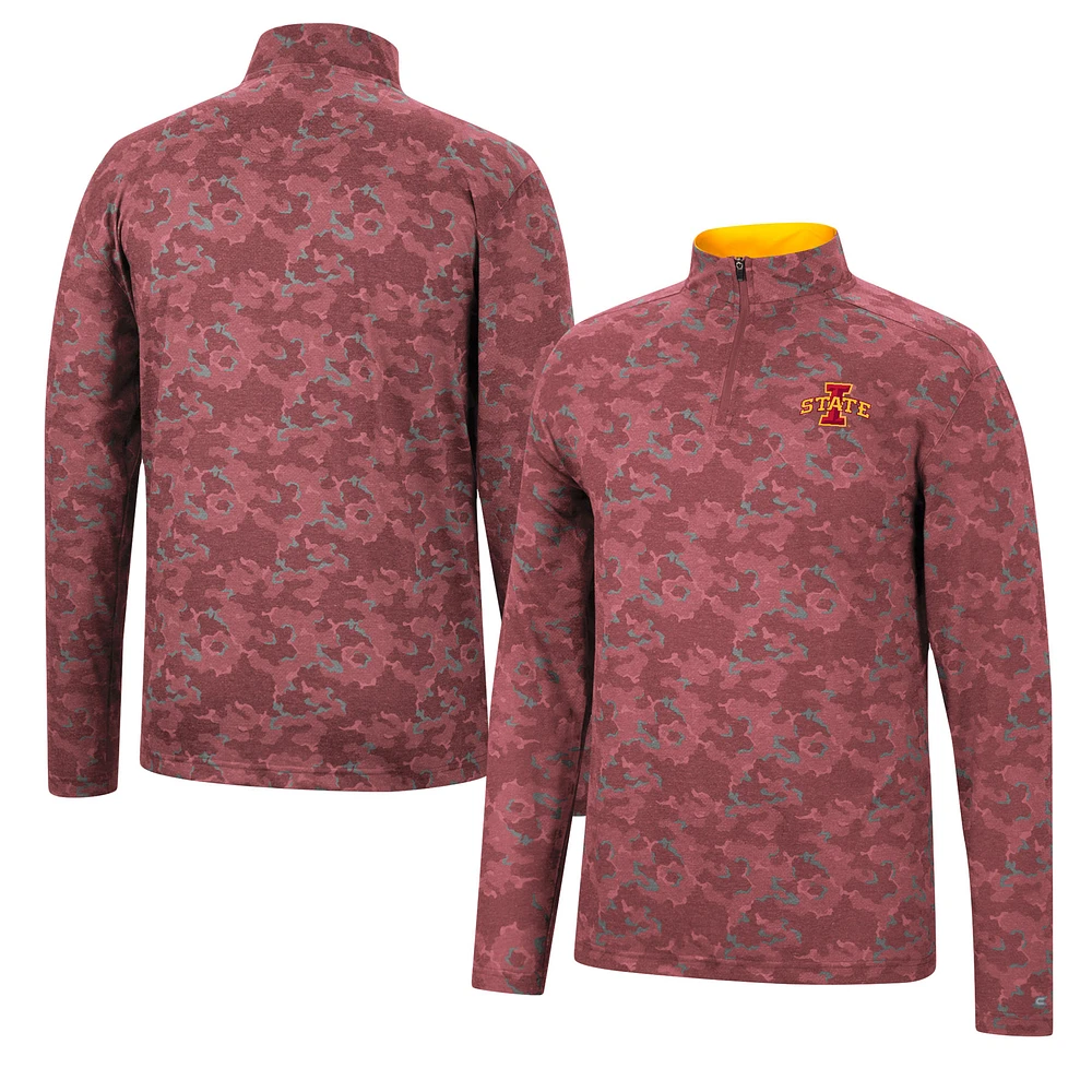 Men's Colosseum Cardinal Iowa State Cyclones Tivo Quarter-Zip Jacket