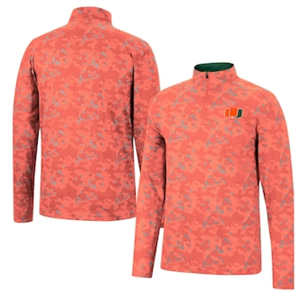 Men's Colosseum Orange Miami Hurricanes Tivo Quarter-Zip Jacket