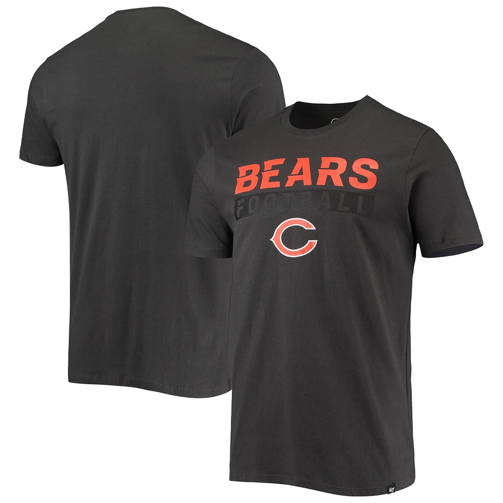 Men's '47 Charcoal Chicago Bears Dark Ops Super Rival T-Shirt