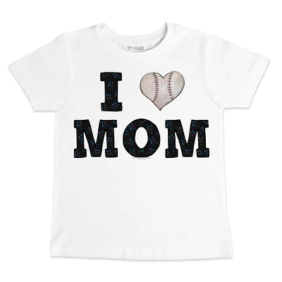 Youth Tiny Turnip White Miami Marlins Heart Mom T-Shirt