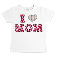 Youth Tiny Turnip White Philadelphia Phillies Heart Mom T-Shirt