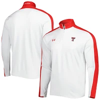 Men's Under Armour White Texas Tech Red Raiders Lightweight Mock Neck Performance Quarter-Zip Jacket