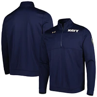 Men's Under Armour Navy Navy Midshipmen Universal Mock Neck Half-Zip Jacket