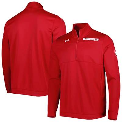 Men's Under Armour Wisconsin Badgers Universal Mock Neck Half-Zip Jacket