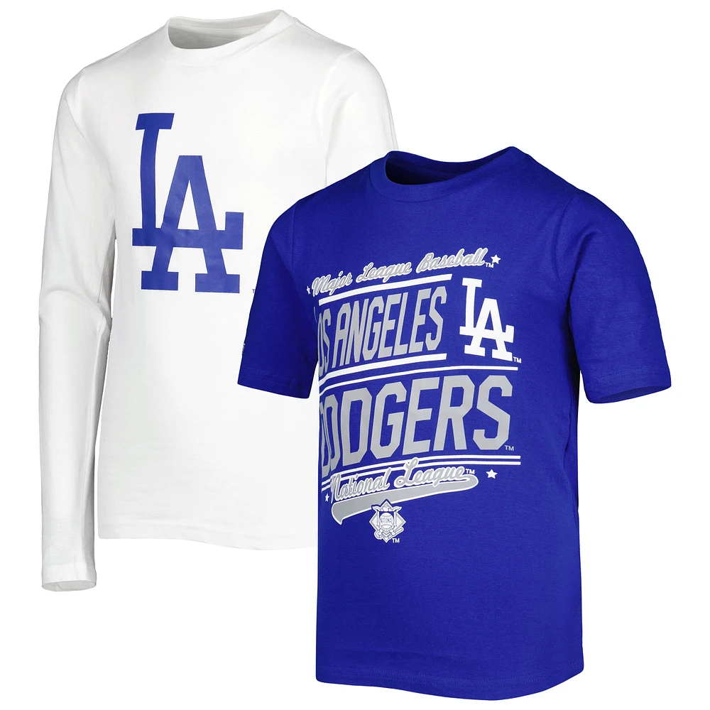 Youth Stitches Royal/White Los Angeles Dodgers Combo T-Shirt Set