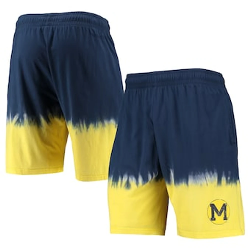 Men's Mitchell & Ness Navy/Gold Michigan Wolverines Tie-Dye Shorts