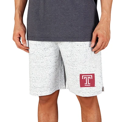 Men's Concepts Sport White/Charcoal Temple Owls Throttle Knit Jam Shorts
