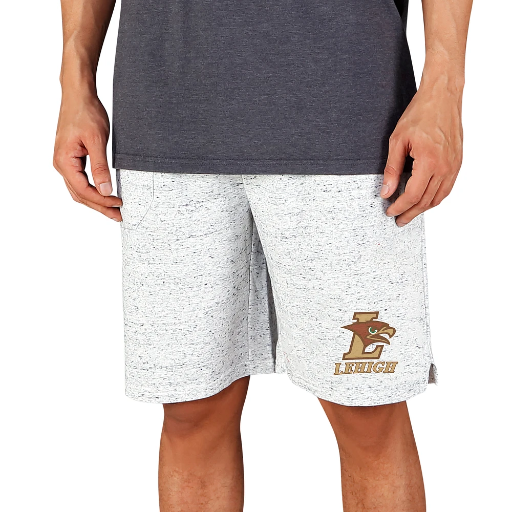 Men's Concepts Sport White/Charcoal Lehigh Mountain Hawks Throttle Knit Jam Shorts