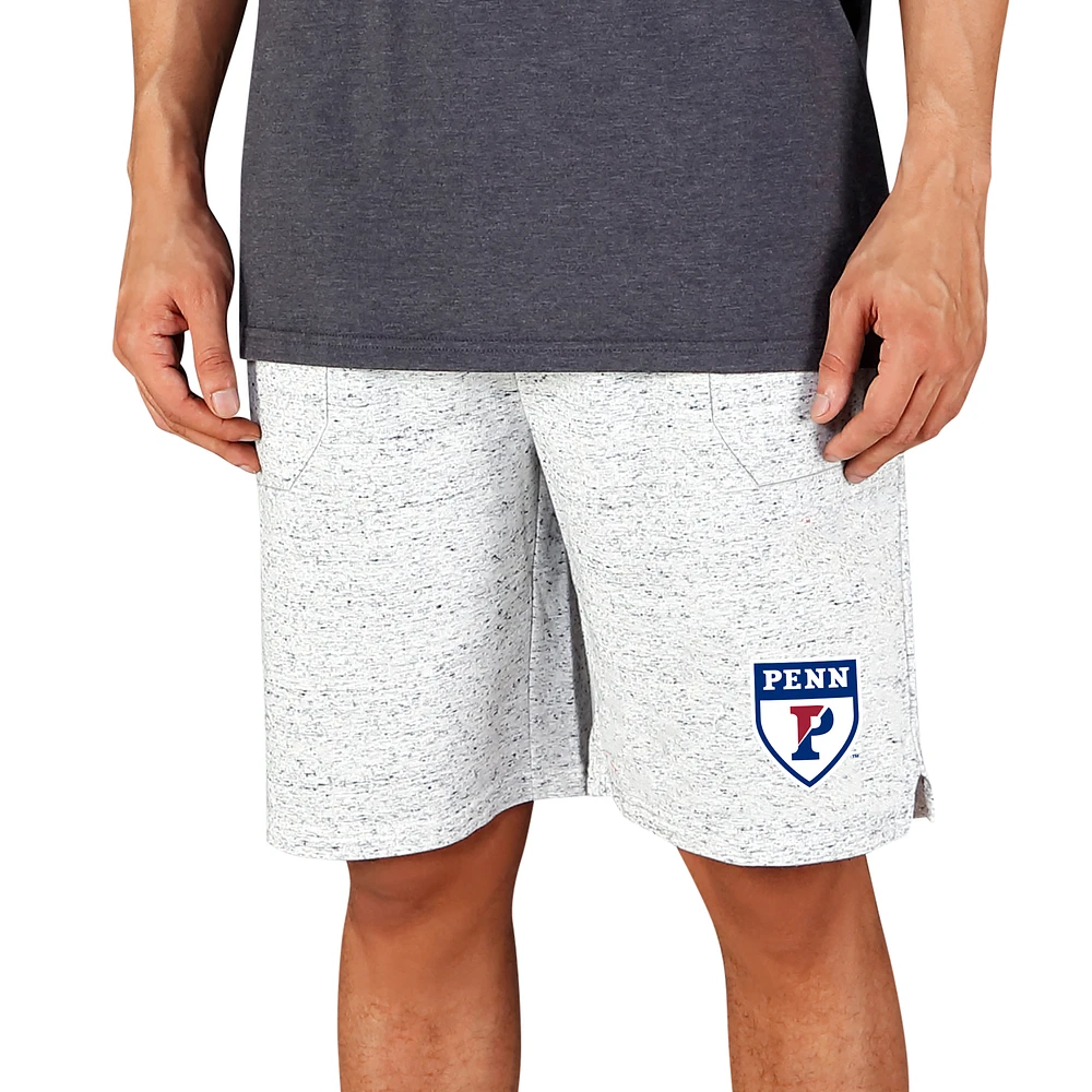 Men's Concepts Sport White/Charcoal Pennsylvania Quakers Throttle Knit Jam Shorts