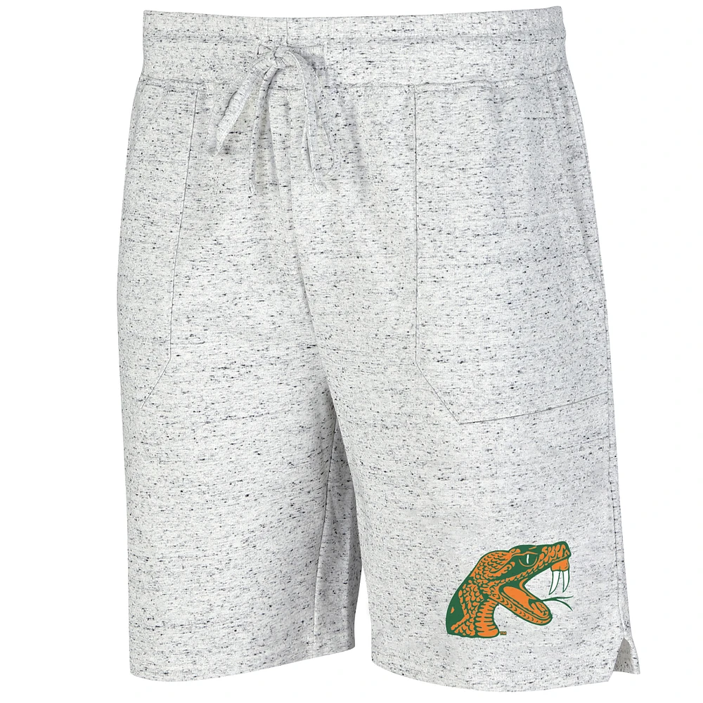 Men's Concepts Sport White/Charcoal Florida A&M Rattlers Throttle Knit Jam Shorts