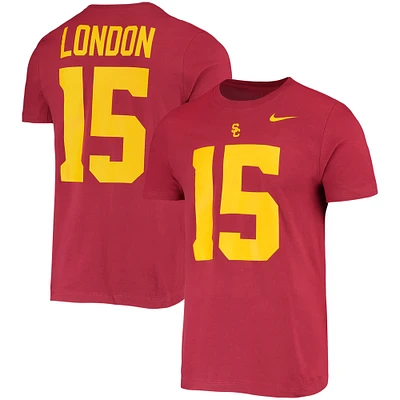 Men's Nike Drake London Cardinal USC Trojans 2022 NFL Draft Name & Number T-Shirt