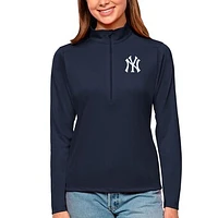 Women's Antigua Navy New York Yankees Tribute Quarter-Zip Pullover Top