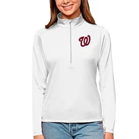 Women's Antigua Washington Nationals Tribute Quarter-Zip Pullover Top
