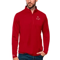 Men's Antigua Red Boston Sox Tribute Quarter-Zip Pullover Top