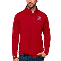 Men's Antigua Red Chicago Cubs Tribute Quarter-Zip Pullover Top