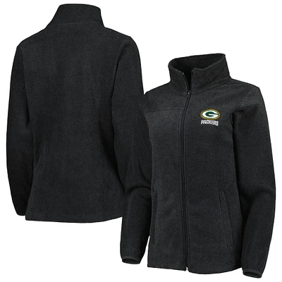 Women's Dunbrooke Charcoal Green Bay Packers Hayden Polar Fleece Full-Zip Jacket