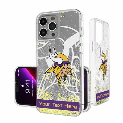 Minnesota Vikings Personalized Tilt Design iPhone Glitter Phone Case