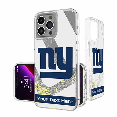 New York Giants Personalized Tilt Design iPhone Glitter Phone Case