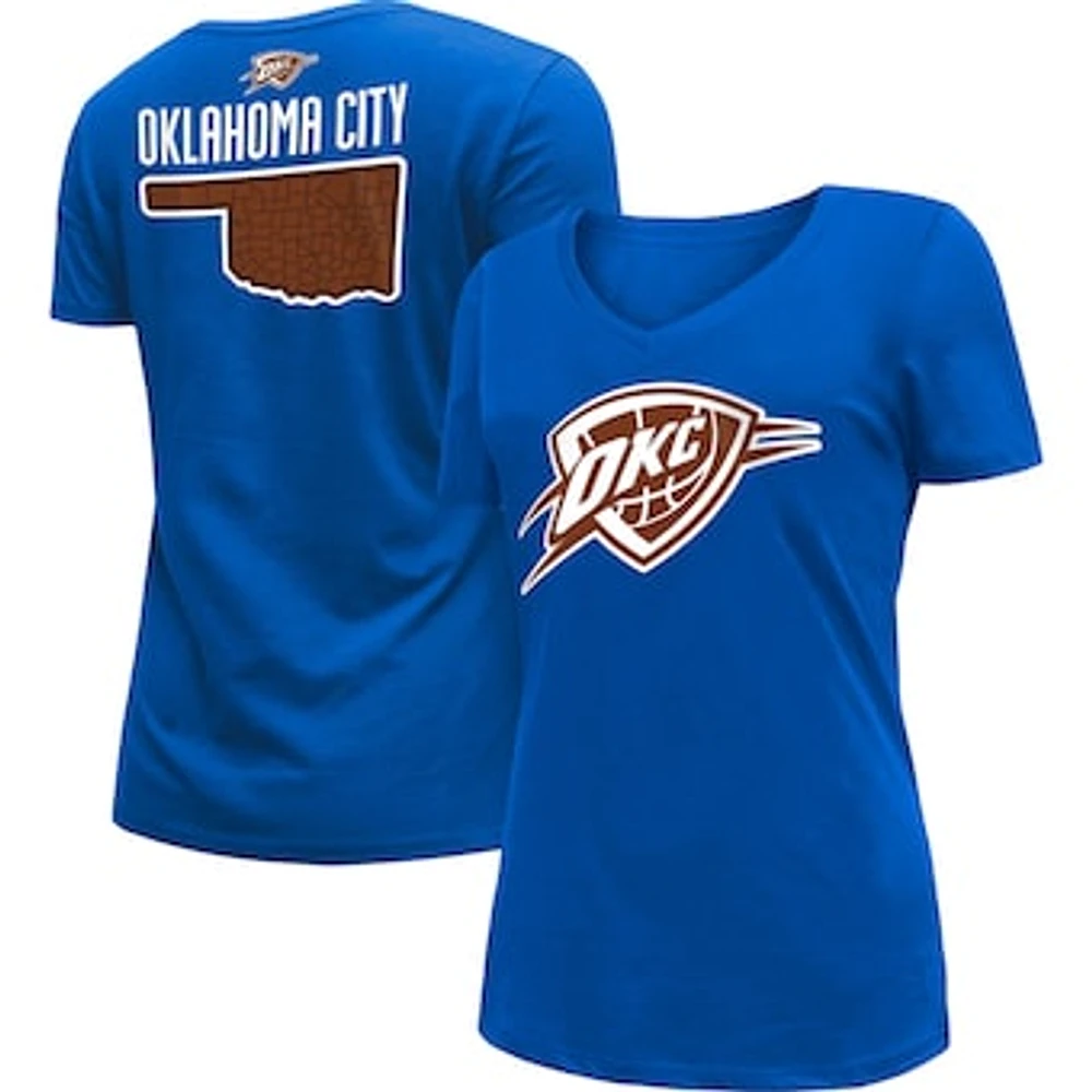 Women's New Era Blue Oklahoma City Thunder 2022/23 City Edition V-Neck T-Shirt