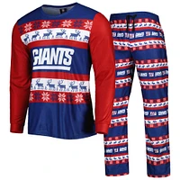 Men's FOCO Navy New York Giants Team Ugly Pajama Set