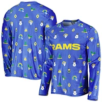 Men's FOCO Royal Los Angeles Rams Holiday Repeat Long Sleeve T-Shirt