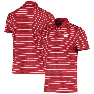 Men's Nike Crimson Washington State Cougars Victory Stripe Performance 2022 Coaches Polo